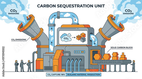 Innovative industrial process for capturing atmospheric carbon emissions, converting them into useful solid blocks, and promoting environmental sustainability