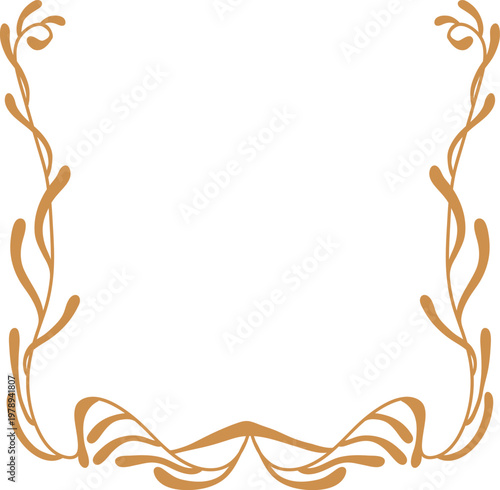 Frame Flourish Border Art Nouveau Line