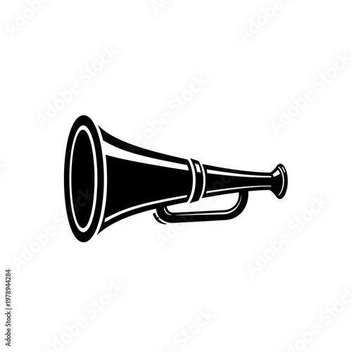 Vintage Black Trumpet Musical Instrument.