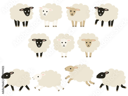 羊のキャラクターのイラストセット