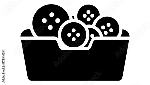 Button storage container icon