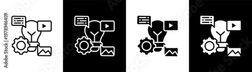 Content Management Icon Of Line Black And White Style Vector Illustrationn
