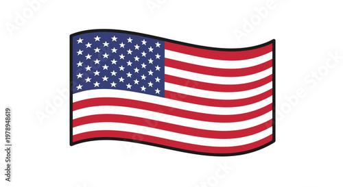 Waving American Flag Symbolizing Patriotism and National Pride.