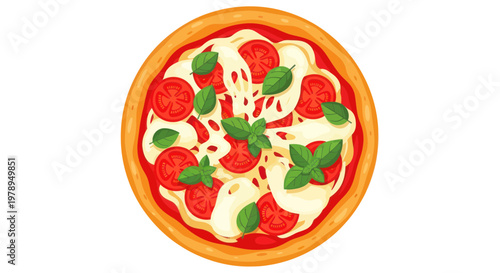 Delicious Margherita Pizza with Fresh Basil, Tomatoes, and Mozzarella