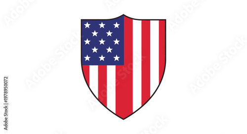 American Flag Shield Symbol of Patriotism and Protection.