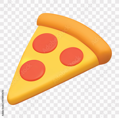 Fast Food and Tasty Snacks Vector Icon Set | 3D icon set | pizza slice