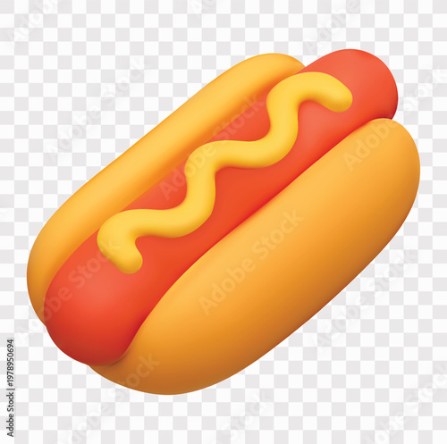 Fast Food and Tasty Snacks Vector Icon Set | 3D icon set |  hot dog