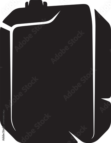 Black gas can icon, fuel tank symbol, oil container illustration, vector graphic