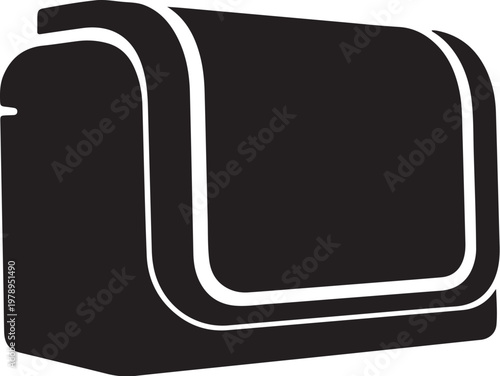 Black mailbox icon, modern mail box, postal box symbol, flat design