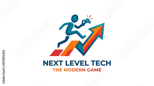 Next Level Tech Gaming Logo with Upward Arrow