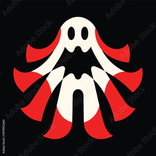 Ghost Icon Abstract Shape Vector Illustration