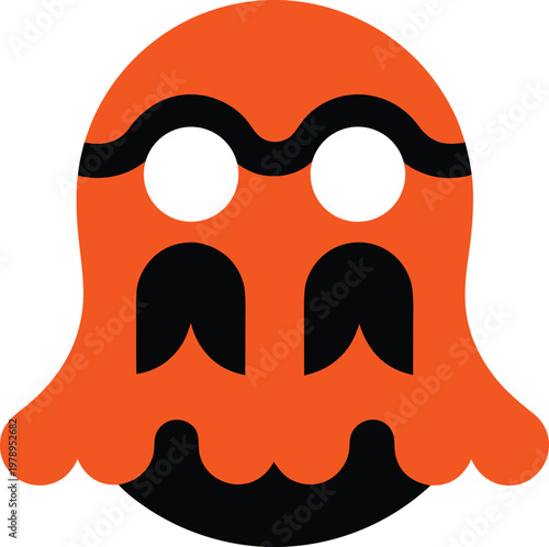 Ghost Icon Badge Style Vector Illustration