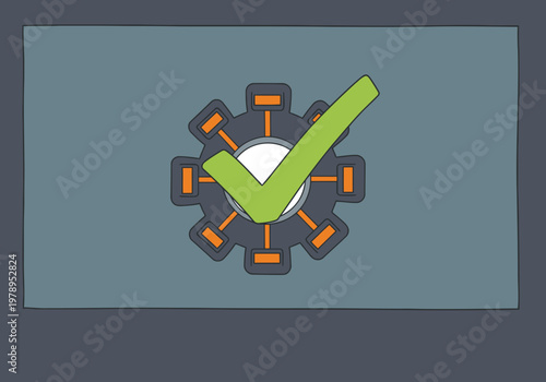 A stylized graphic showcases a successful battery interface with a checkmark, symbolizing achievement and integration. Modern, clean design with vibrant orange and green accents.
