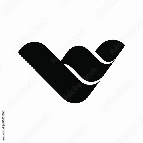 Ribbon Icon Logo Design Vector Illustration