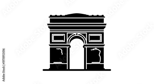 Arc de Triomphe Paris France Landmark Icon Silhouette