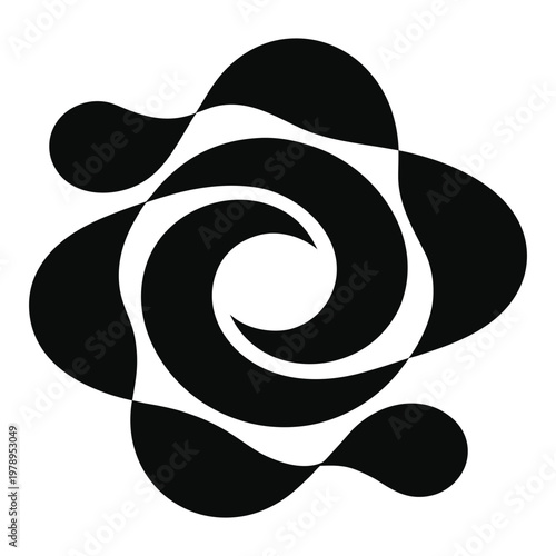 Ribbon Icon Monochrome Style Vector Illustration