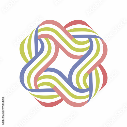 Ribbon Icon Pastel Color Theme Vector Illustration