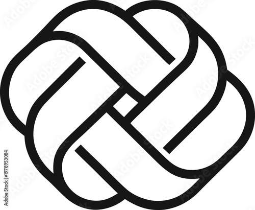 Ribbon Icon Simple Outline Vector Illustration