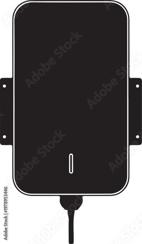 Black smartphone charger, wireless phone charger, mobile device dock, charging station