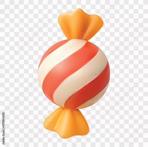 Sweet Candy and Confectionery Vector Icon Set | 3D icon set |  striped candy