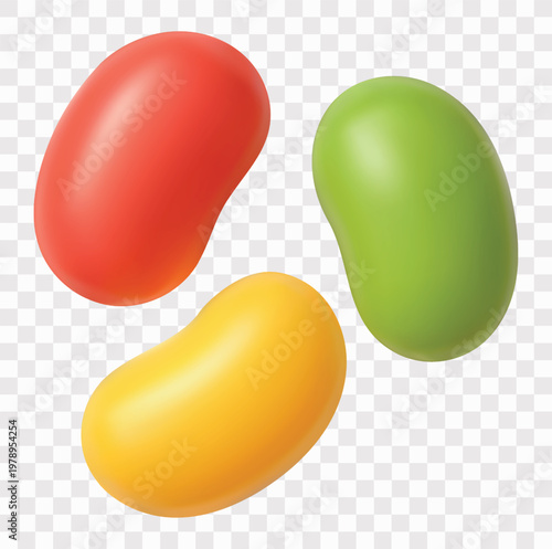 Sweet Candy and Confectionery Vector Icon Set | 3D icon set | jelly beans