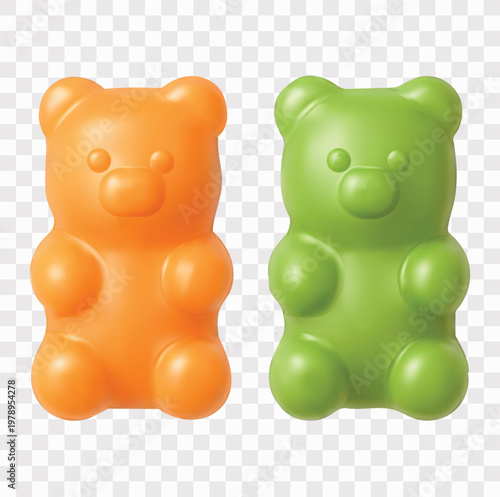 Sweet Candy and Confectionery Vector Icon Set | 3D icon set | gummy bears