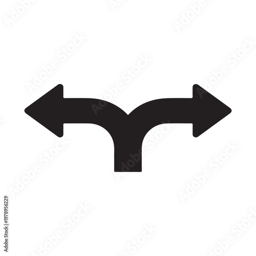 Merge Arrow Icon Two Arrows Merging Road Sign Symbol Strategy Consolidation Combine Path Pathway Join Progress Together Integration Unite Combination
