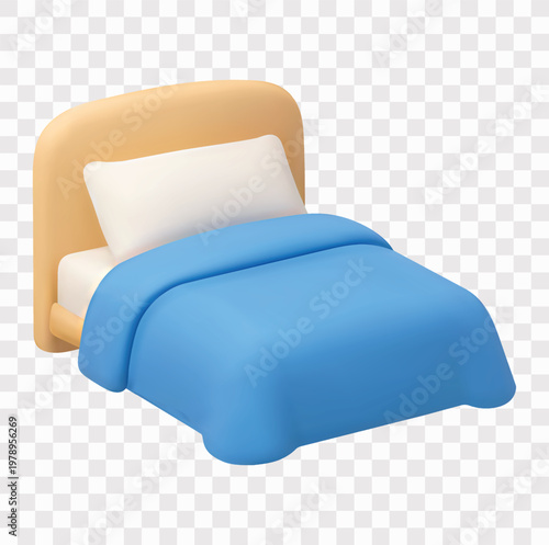 Sleep and Bedtime Routine Vector Icon Set | 3D icon set | comfortable bed