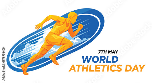 World athletics day celebration a runner in dynamic motion