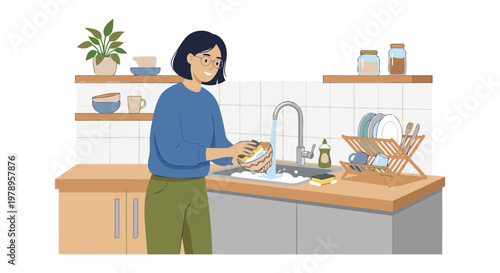 Washing Dishes Concept