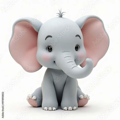 ゾウのふんわり動物イラスト