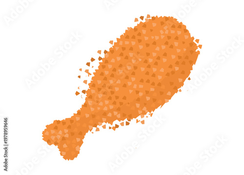 Crispy chicken drumstick. Simple flat illustration.
