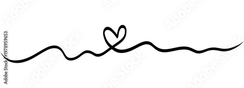 Photos Continuous squiggle line clear heart silhouette in the center