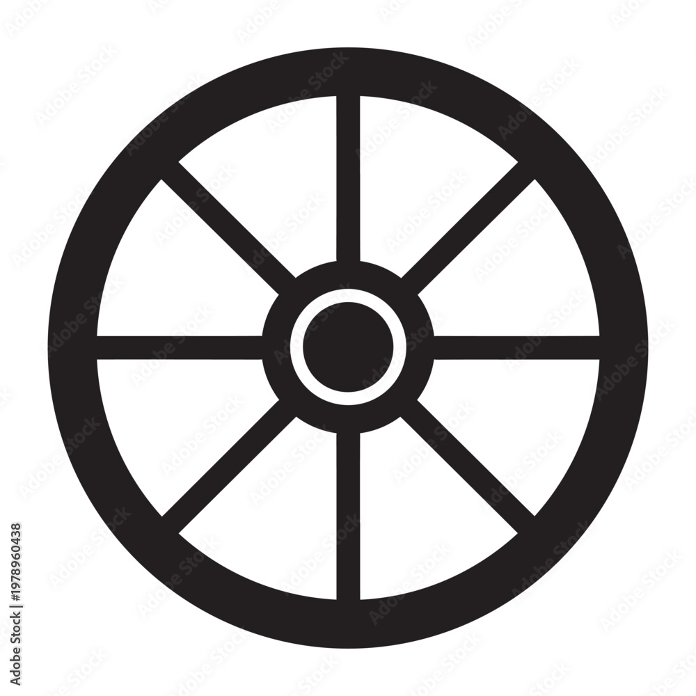 Fototapeta premium Wagon wheel icon illustrated on background