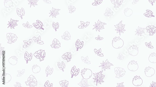 White background with a veggie leaves design suitable for food packaging, organic products, or vegetarianthemed branding and marketing materials.