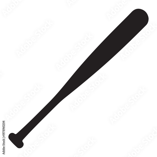 Vector baseball bat silhouette illustration design on white background.