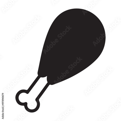 Chicken leg icon illustrated on background