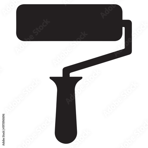 outline silhouette paint roller icon