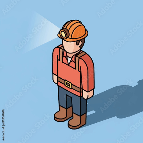 a cartoon miner with a headlamp.