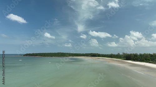 Beatiful beach and coastline in Sawi district, Chomporn province in Thailand
