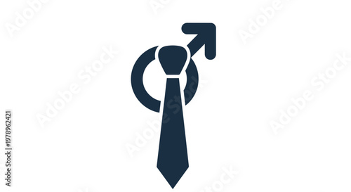Male Symbol with Necktie Icon - Business Professionalism and Gender Identity