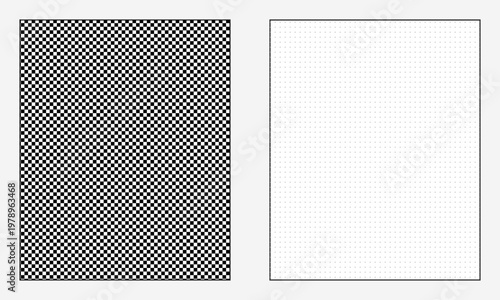 Hand-drawn classic graph and bullet journal dot grid templates for creative notes or artistic illustration