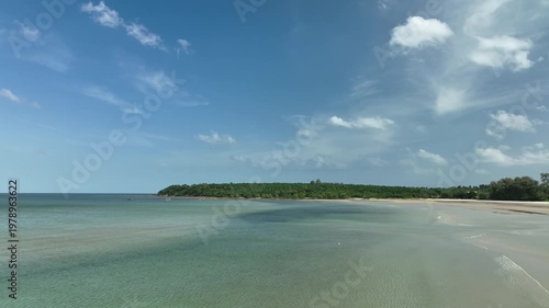 Beatiful beach and coastline in Sawi district, Chomporn province in Thailand

