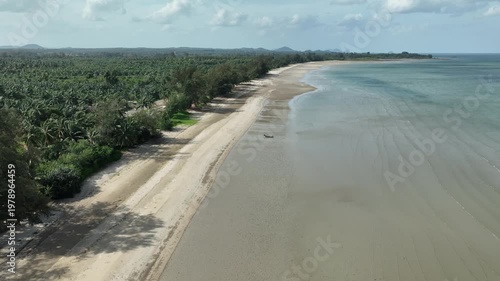 Beatiful beach and coastline in Sawi district, Chomporn province in Thailand

