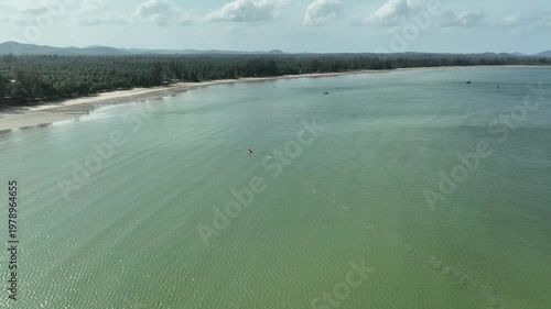 Beatiful beach and coastline in Sawi district, Chomporn province in Thailand
