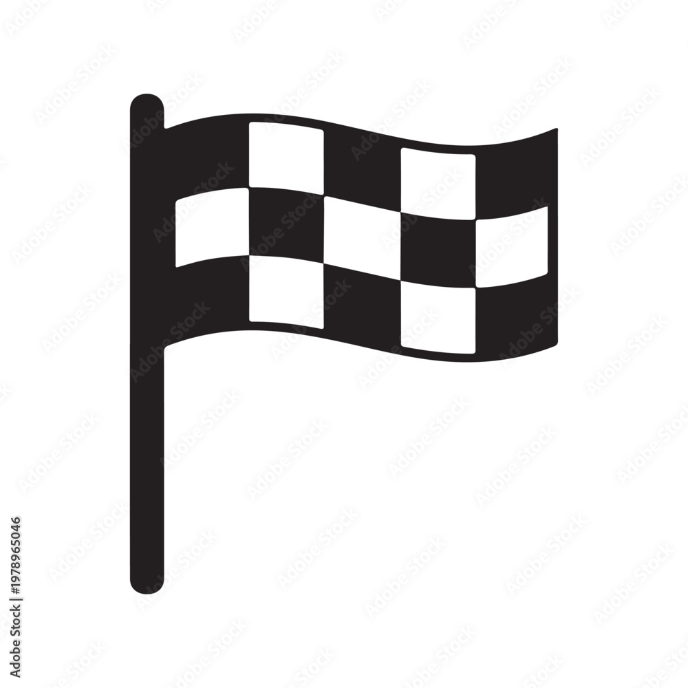 Fototapeta premium race flag icon vector sign symbol isolated on white background