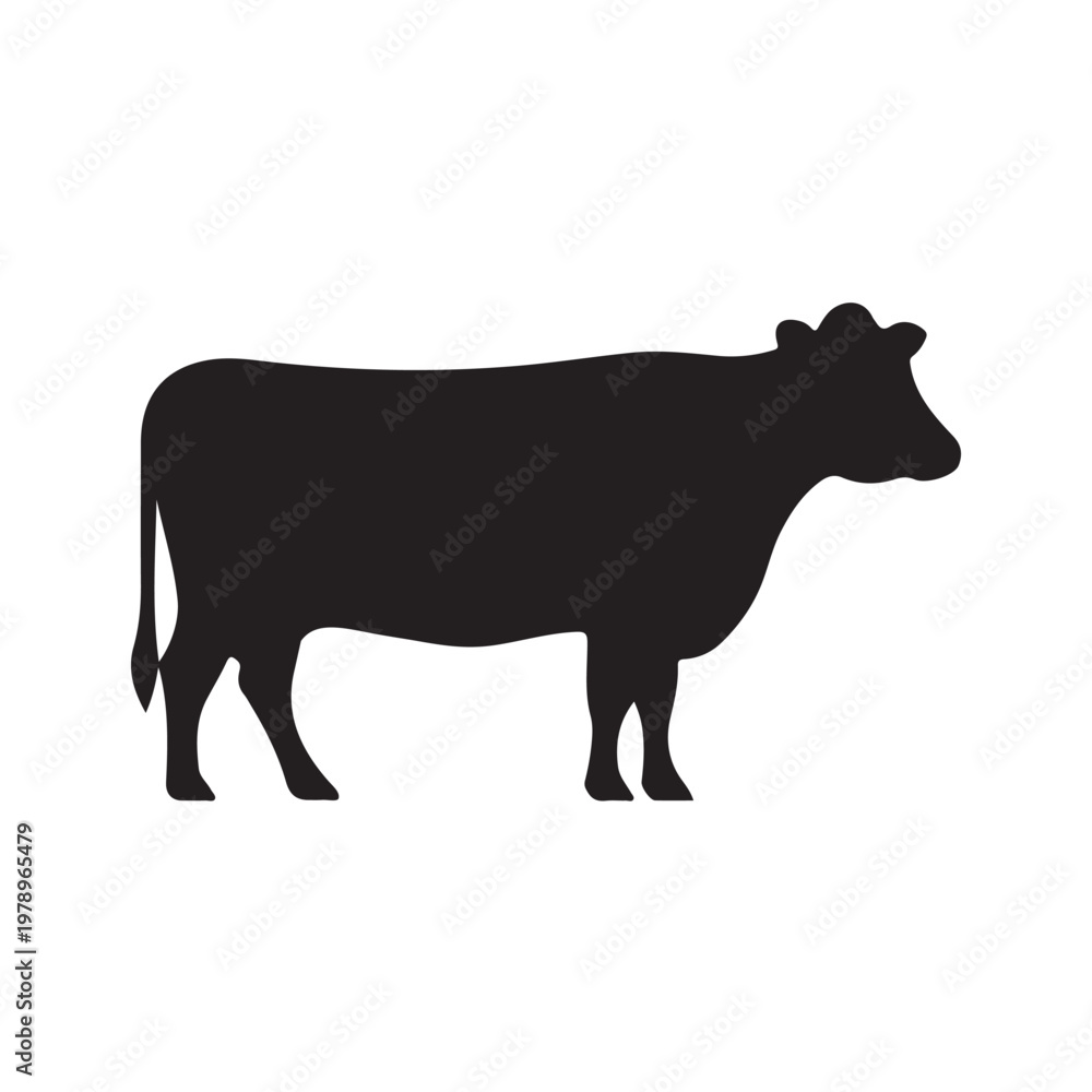 Obraz premium Cow animal silhouette. bold
