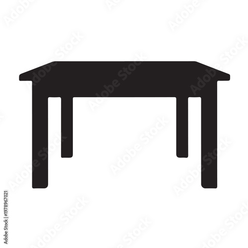 Black silhouette of simple rectangular four legged table