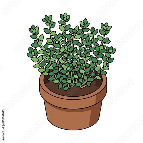 A cartoon illustration of a potted plant.