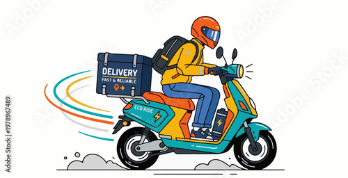Fast and Efficient Food Delivery Service on a Scooter with a Backpack